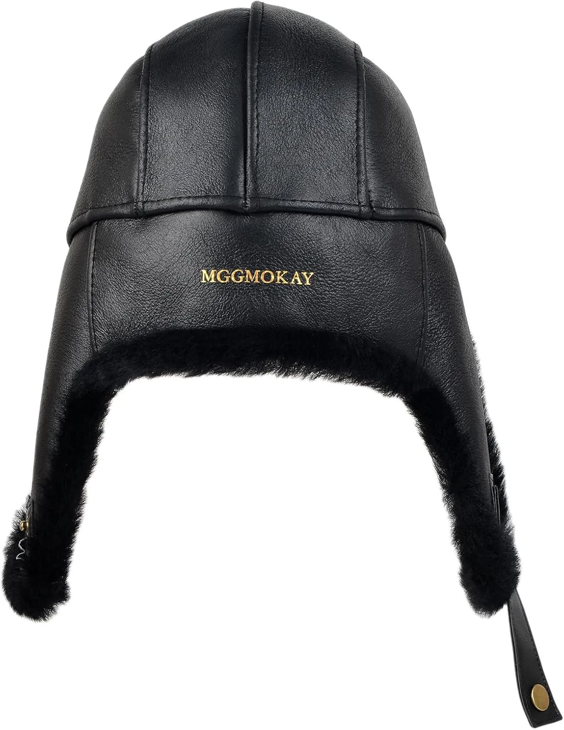 Leather Hats for Men Women Winter Warm Aviator Russianr Hat Shearling Sheepskin Hunting Hat
