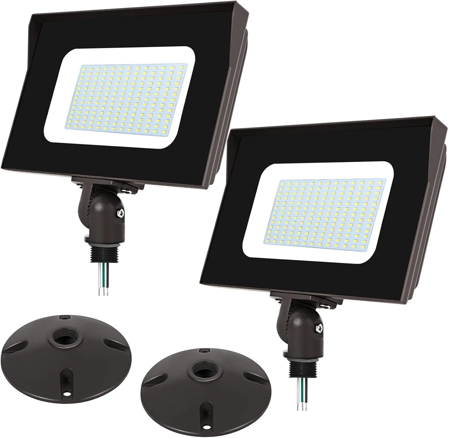 LED Flood Lights Outdoor, 100W 13000LM IP65 Waterproof Adjustable Knuckle Mount LED Security Light,800W Halogen Equiv,5000K Daylight Dusk to Dawn Flood Light for Yard, Garage,2 Pack