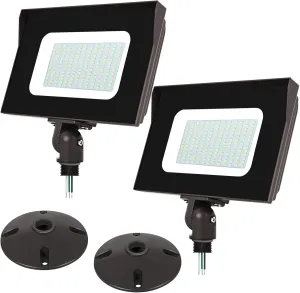LED Flood Lights Outdoor, 100W 13000LM IP65 Waterproof Adjustable Knuckle Mount LED Security Light,800W Halogen Equiv,5000K Daylight Dusk to Dawn Flood Light for Yard, Garage,2 Pack