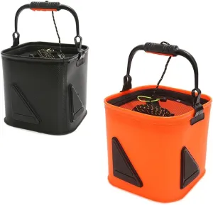 LEIYAN Foldable EVA Water Bucket 2 Pack Collapsible Camping Fishing Bucket Portable Fishing Water Pailfor Traveling Hiking Fishing Boating Gardening with 5 Meters Rope (Color : 2 pcs, Size : 22cm)