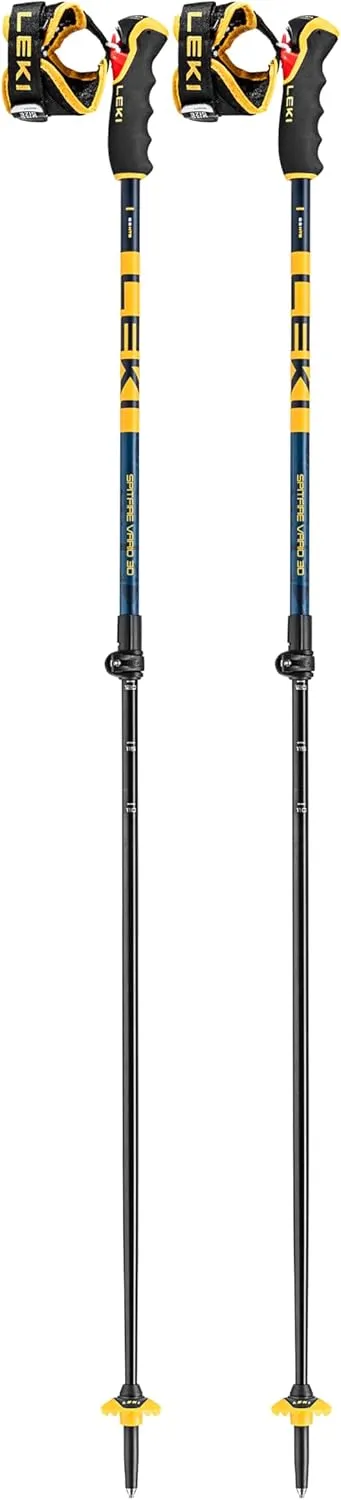 LEKI Spitfire Vario 3D Adjustable Lightweight Aluminum Ski Poles for Alpine & Backcountry Skiing