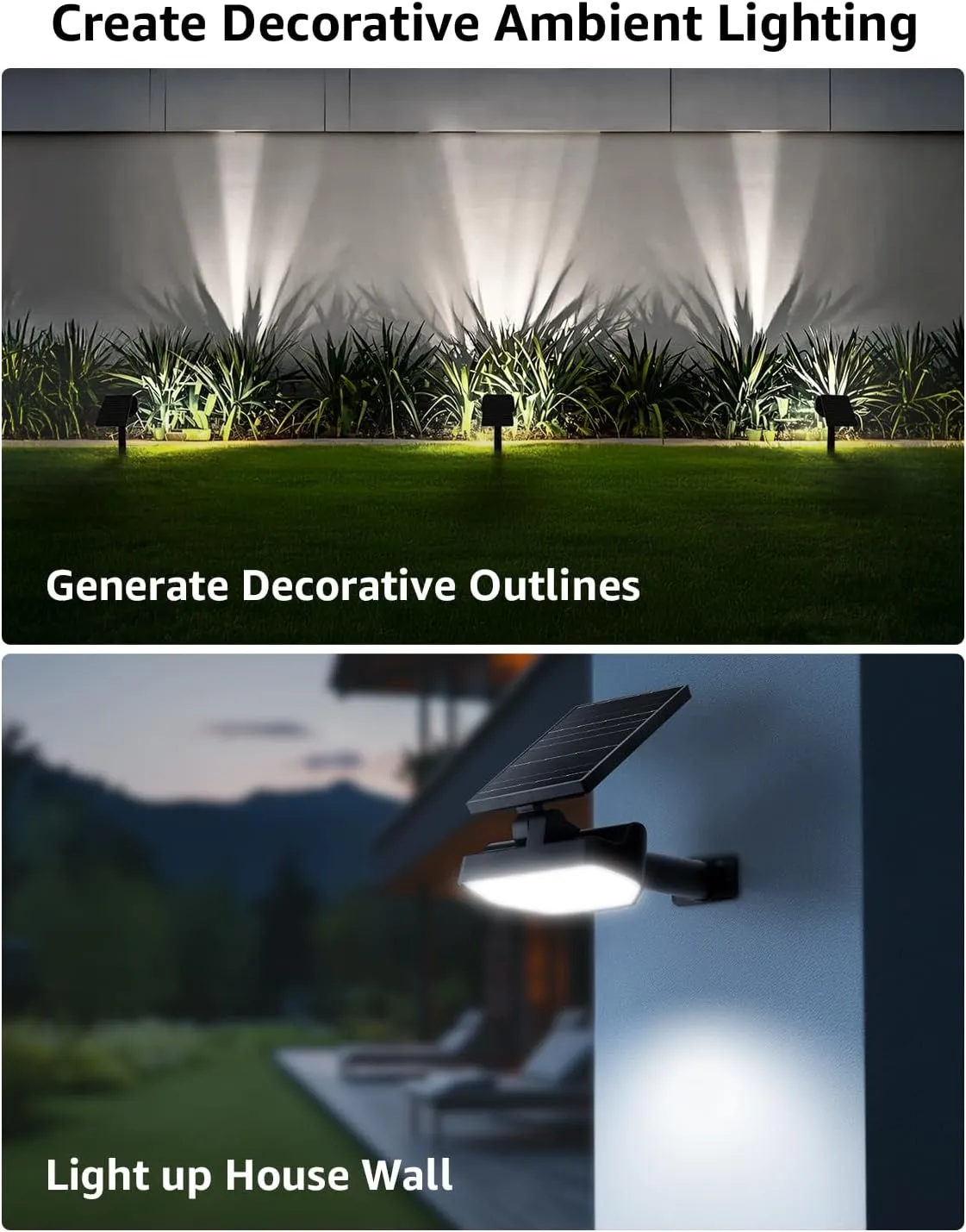 Lepro Outdoor Solar Spot Lights Waterproof for Flag Pole, Yard, Garden, Landscape, Backyard, Tree, Plants, Solar Powered Led Spotlight High Lumens, 4 Pack (Cool White)