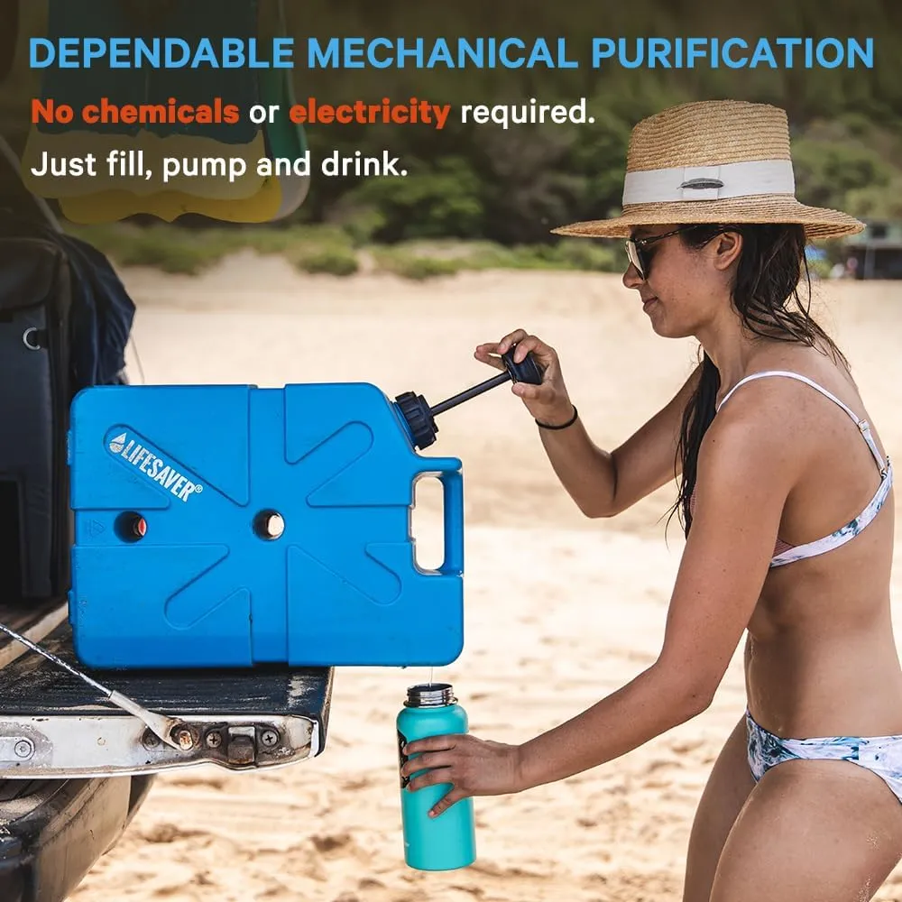 Lifesaver Jerrycan Water Purifier - Military Spec, Heavy Duty Water Purifier for Overlanding, Camping, Hiking, Emergency Preparedness and Survival Kit