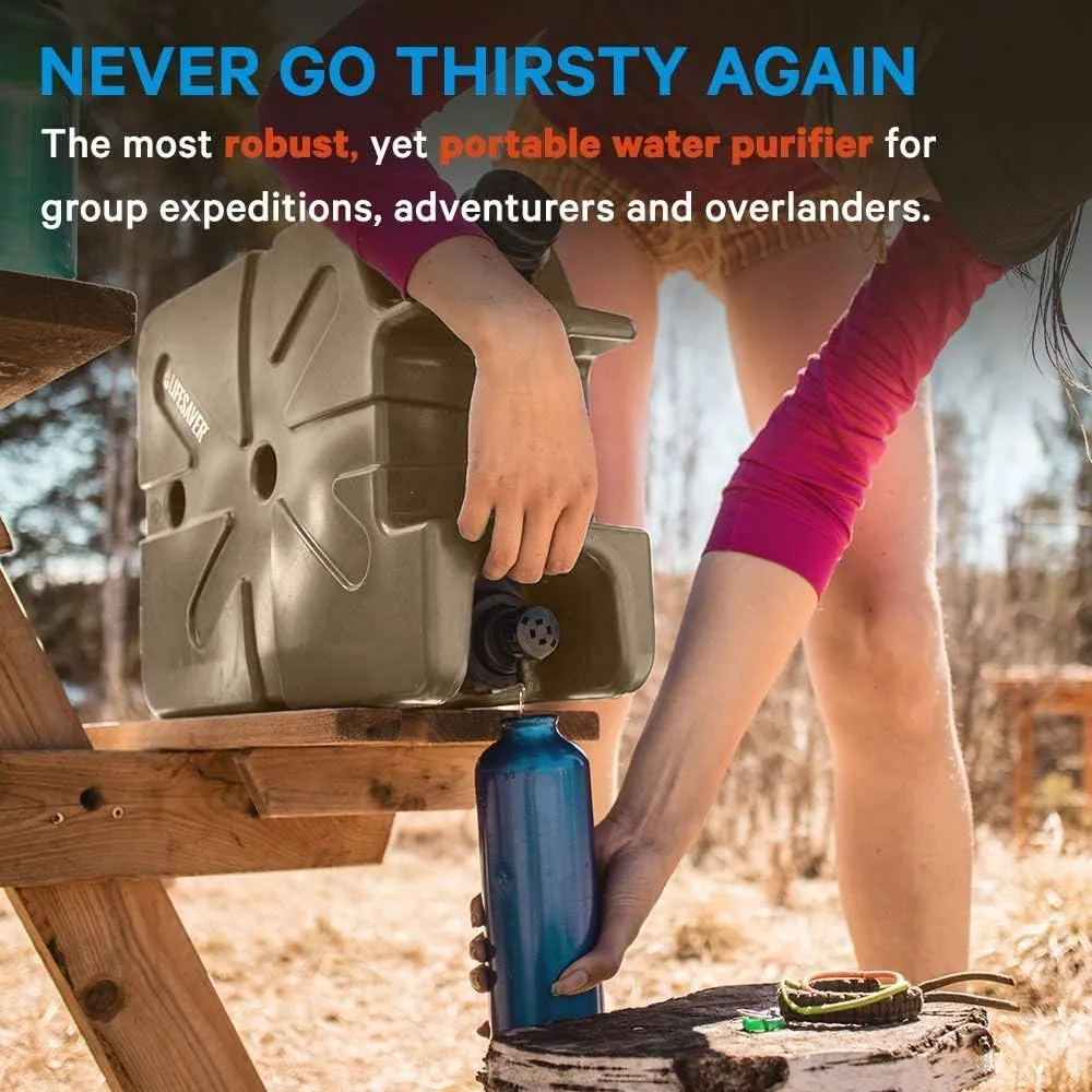 Lifesaver Jerrycan Water Purifier - Military Spec, Heavy Duty Water Purifier for Overlanding, Camping, Hiking, Emergency Preparedness and Survival Kit