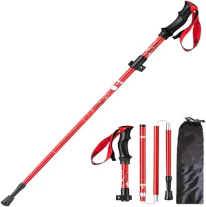 Lightweight Aluminum Adjustable Collapsible Hiking Poles-Walking Sticks with Quick Lock System -Professional Walking Poles for Men, Women