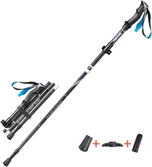 Lightweight Aluminum Adjustable Collapsible Hiking Poles-Walking Sticks with Quick Lock System -Professional Walking Poles for Men, Women