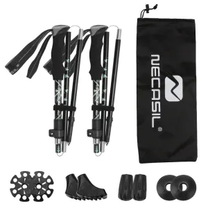 Lightweight Folding Trekking Poles: Carbon Fiber Ultralight Quick Lock