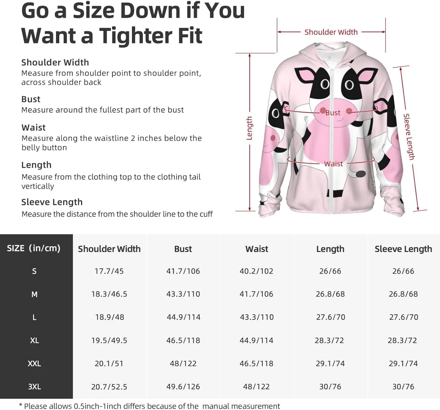 Lightweight UV Protection Sun Jacket, cartoon calf Print Sportswear Hooded Sunblock Shirt for Outdoor