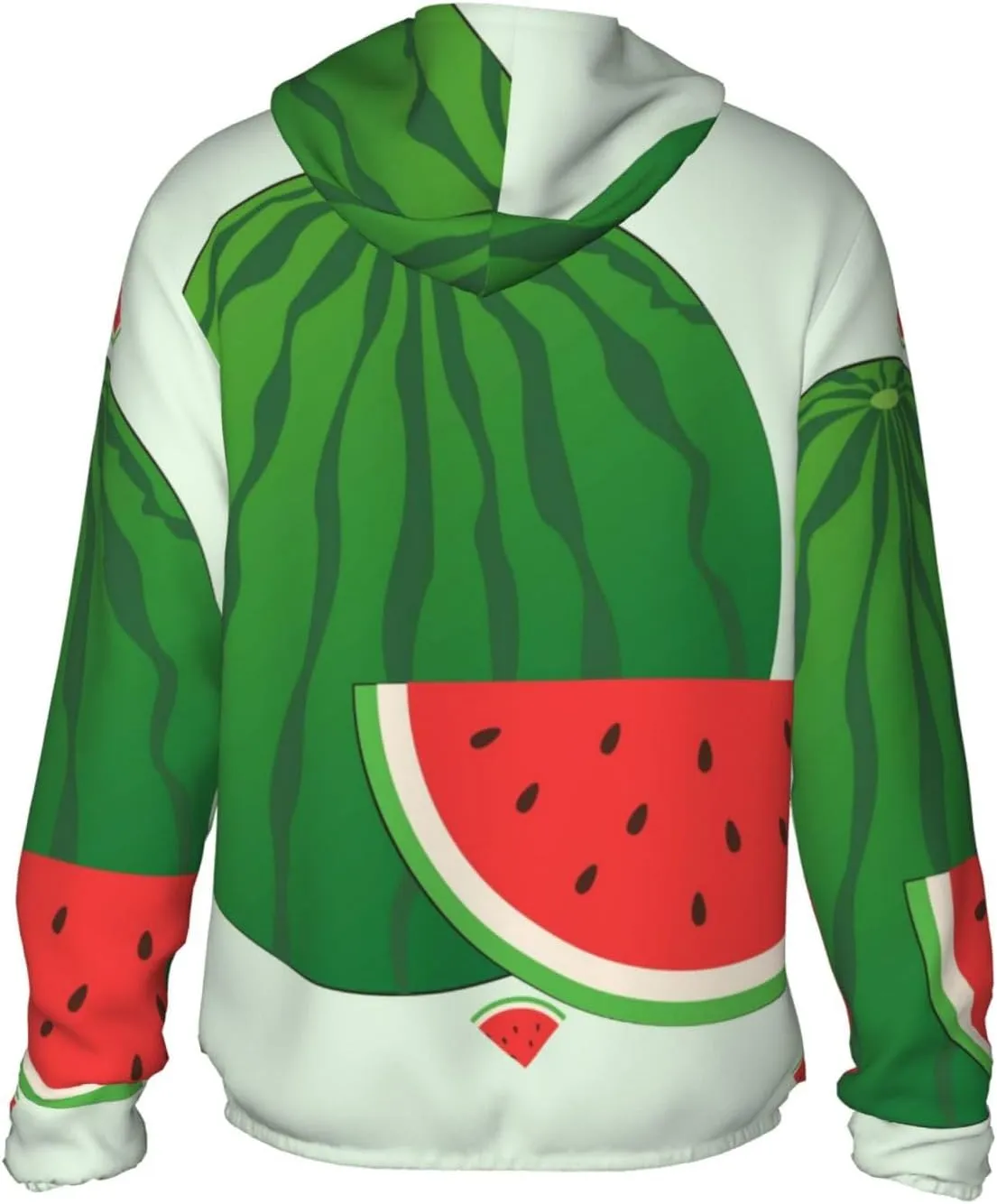 Lightweight UV Protection Sun Jacket, cartoon watermelon Print Sportswear Hooded Sunblock Shirt for Outdoor