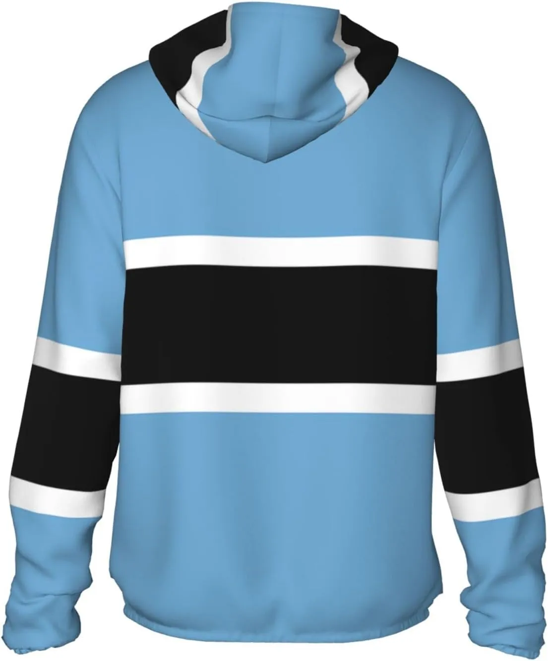 Lightweight UV Protection Sun Jacket, Flag of Botswana Print Sportswear Hooded Sunblock Shirt for Outdoor
