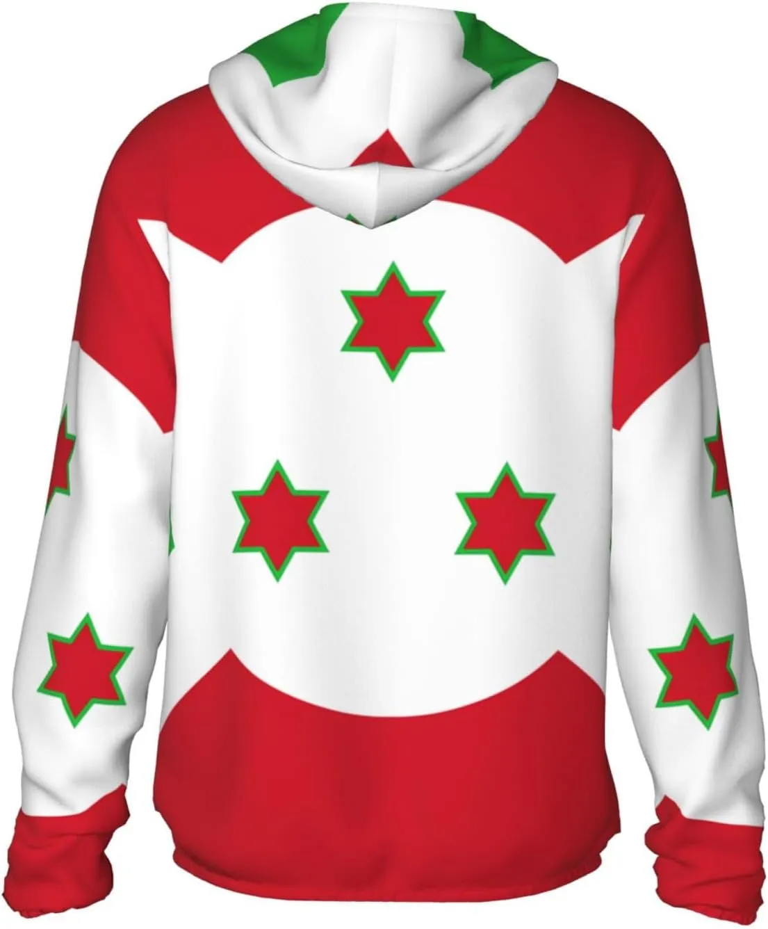 Lightweight UV Protection Sun Jacket, Flag of Burundi Print Sportswear Hooded Sunblock Shirt for Outdoor