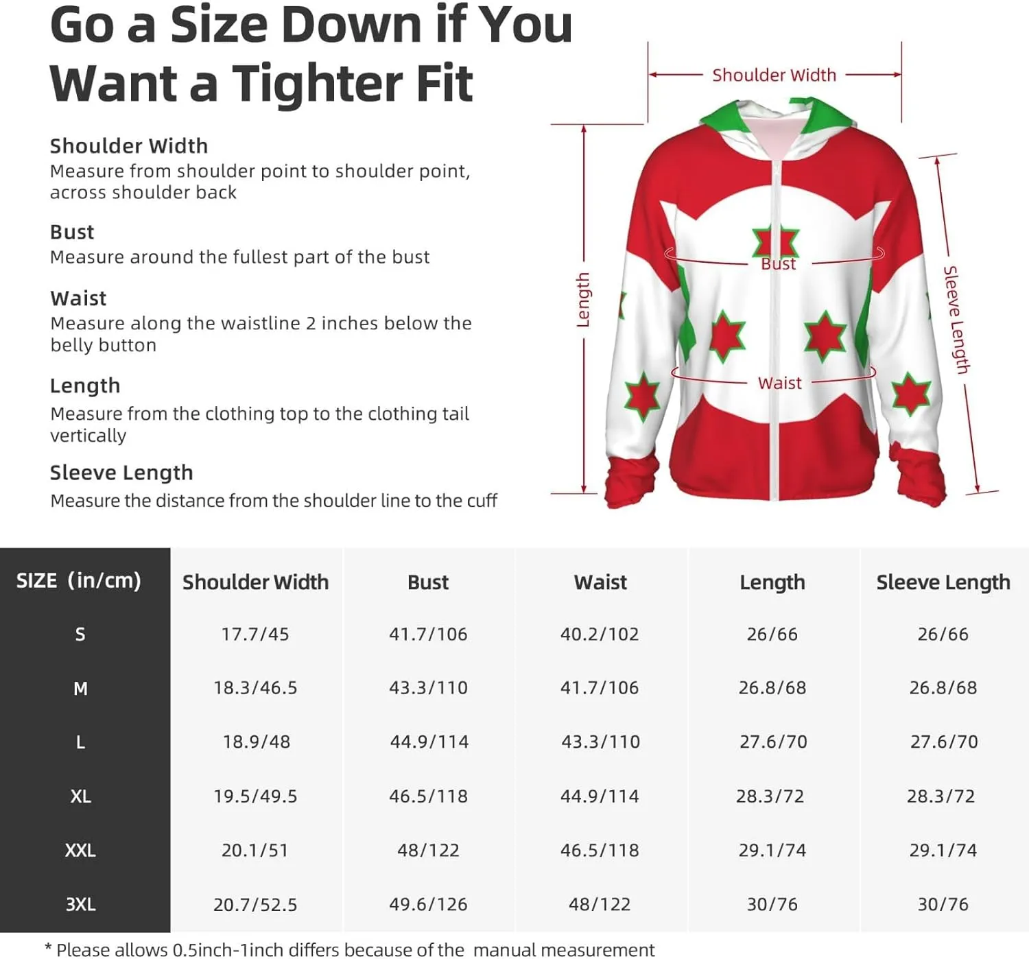 Lightweight UV Protection Sun Jacket, Flag of Burundi Print Sportswear Hooded Sunblock Shirt for Outdoor