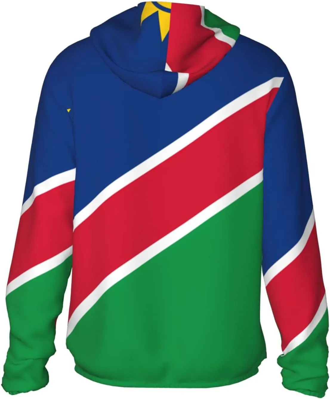 Lightweight UV Protection Sun Jacket, Flag of Namibia Print Sportswear Hooded Sunblock Shirt for Outdoor