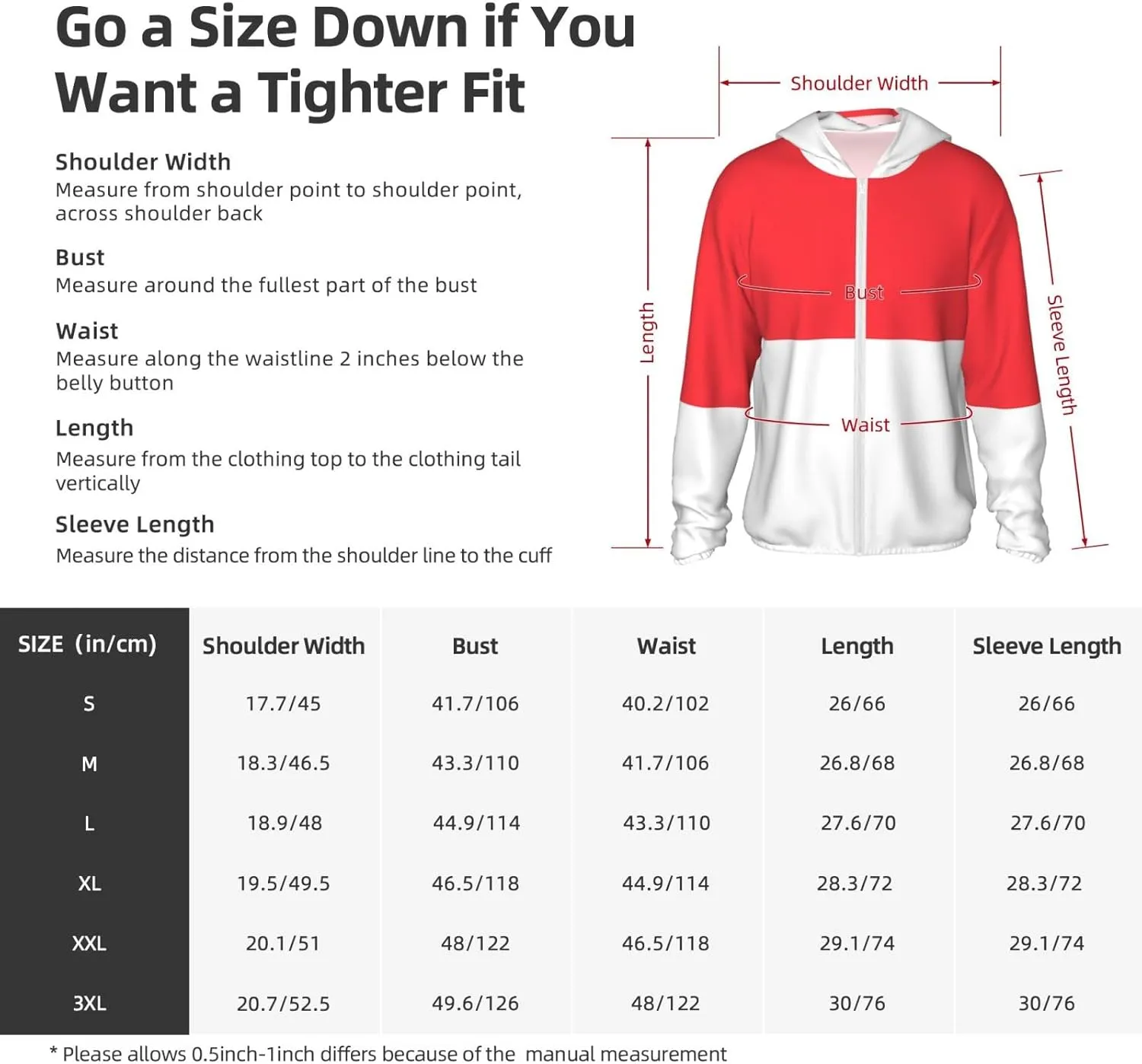 Lightweight UV Protection Sun Jacket, Indonesian Flag Print Sportswear Hooded Sunblock Shirt for Outdoor