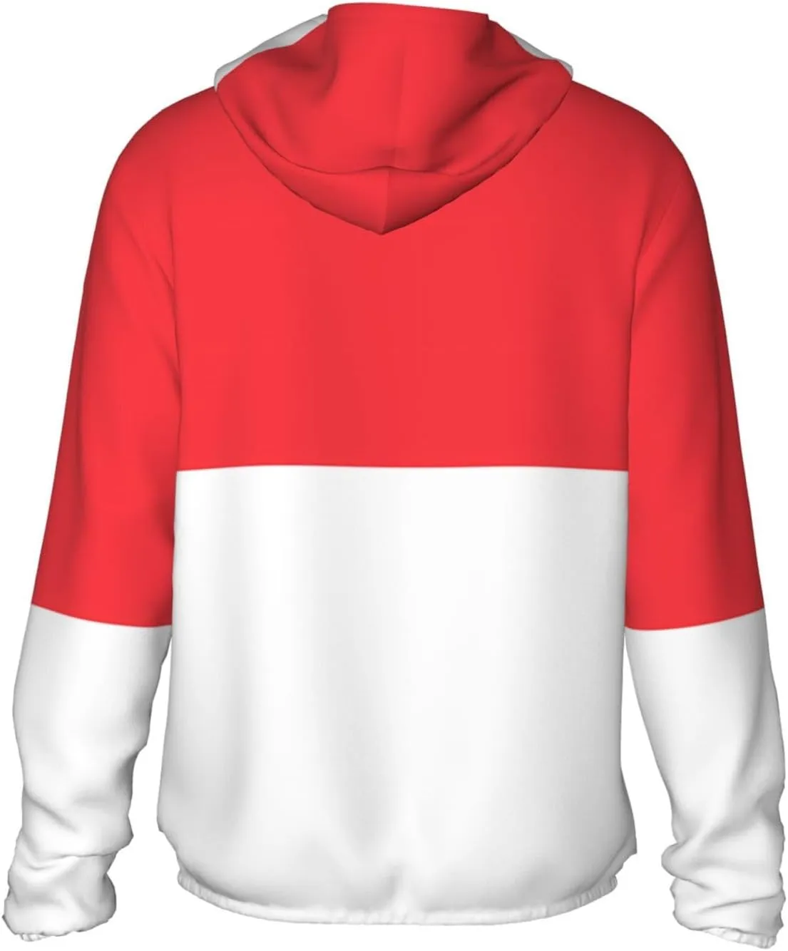 Lightweight UV Protection Sun Jacket, Indonesian Flag Print Sportswear Hooded Sunblock Shirt for Outdoor