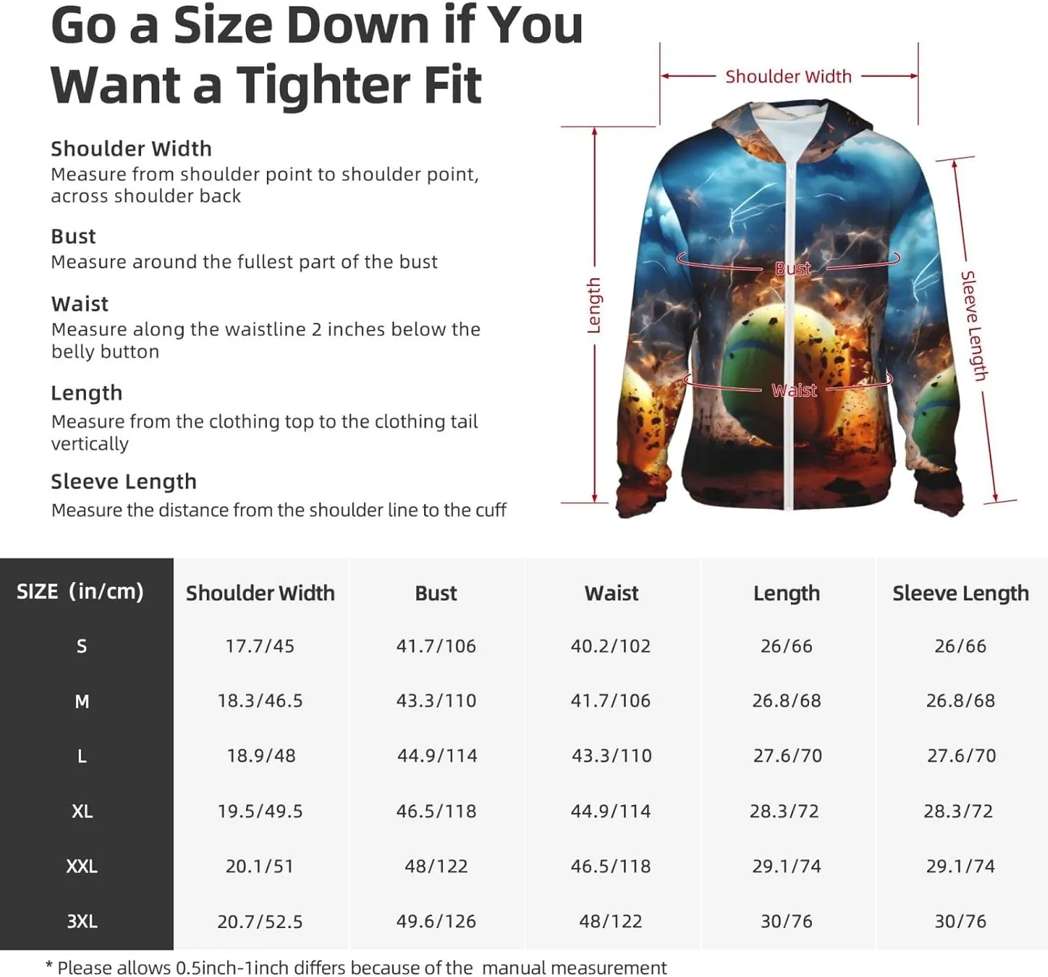 Lightweight UV Protection Sun Jacket, Lightning Tennis Print Sportswear Hooded Sunblock Shirt for Outdoor