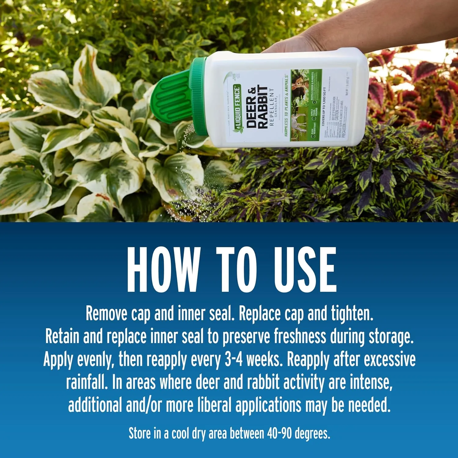Liquid Fence Deer & Rabbit Repellent Granular, White, 5LB