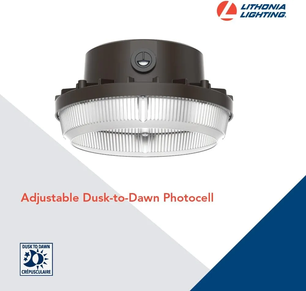 Lithonia Lighting BGS P1 40K 120 PE DDB M2 Outdoor LED 4000K Photocell Security Light, Dark Bronze