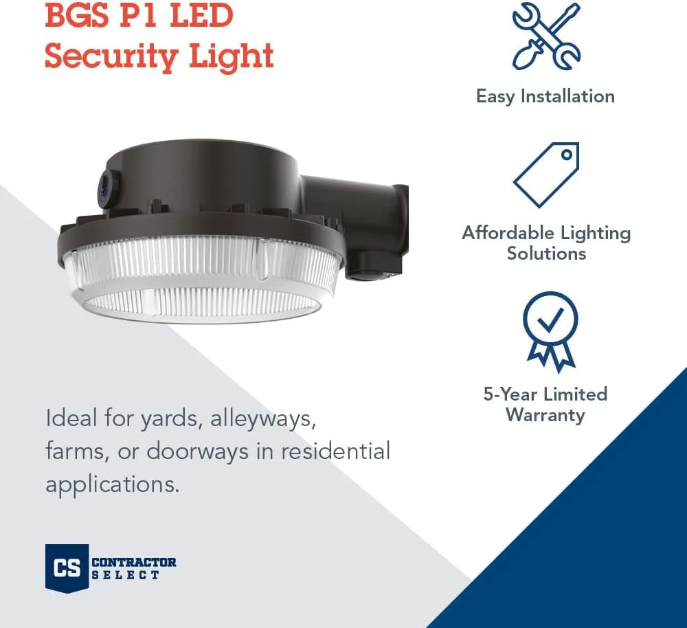 Lithonia Lighting BGS P1 40K 120 PE DDB M2 Outdoor LED 4000K Photocell Security Light, Dark Bronze