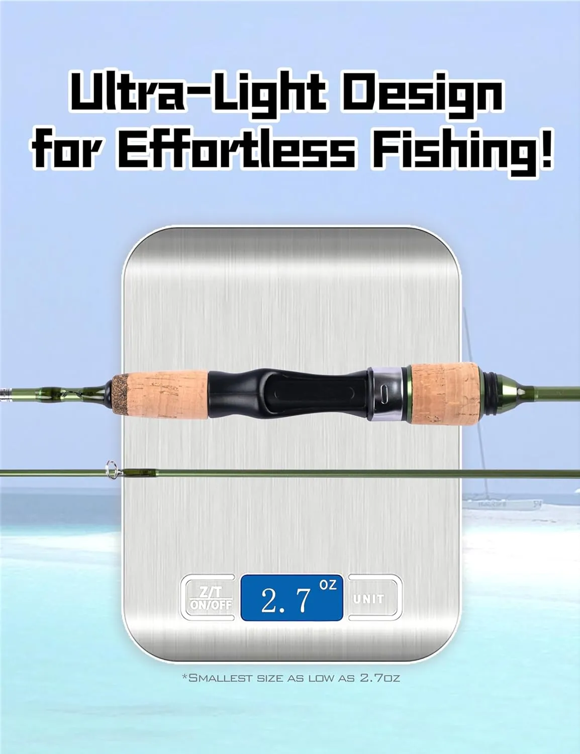 LITTMA Wild Streams Ultralight Fishing Rod 2 PCS Trout Rod Crappie Spinning Rod Panfish Rods Micro Fishing Rod Green Carbon Fiber Blank Cork Handle Beginners Fishing Rod 5’6”/6’/6’6”/7’