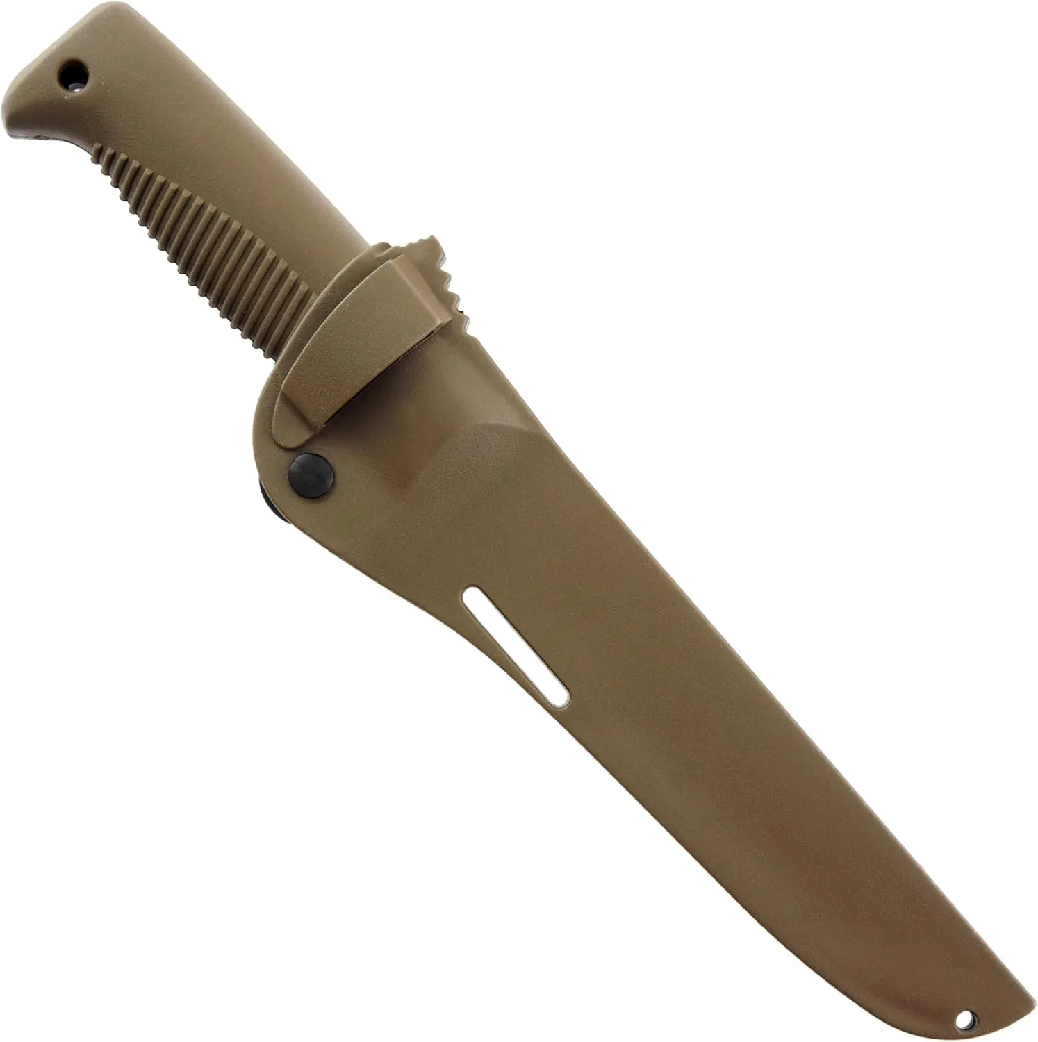 M95 Ranger Puukko Fixed Blade Knife with Sheath, 80CrV2 Carbon Steel Cerakote coated 5.9 inch Long Blade Hunting Knife with TPE Handle, Survival Knife for Outdoor Adventures, Coyote
