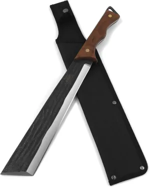 Machete, 16.7" Machete for Cutting Trees Heavy Duty, 3Cr13 Stainless Steel Full Tang with Nylon Sheath, Great for Clearing Brush, Survival, Camping and Outdoor