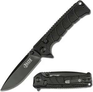 Manual Folding Knife w/D.L.M. - BACKDRAFT - Fine Edge Drop Point Blade, 8Cr13 Steel, Ball Bearing Pivot, Nylon Fiber Handle w/Reversible Deep Carry Pocket Clip, EDC - ET-FDR011BK