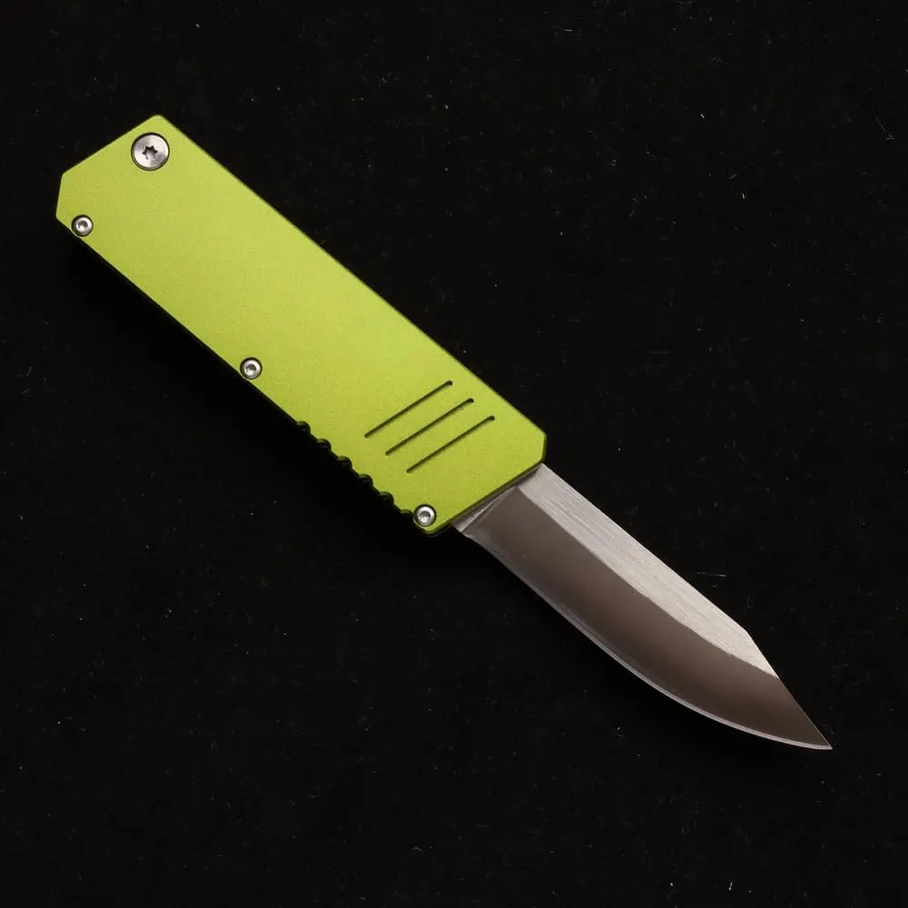 MASALONG Survival Camping D2 Folding Knife, Outdoor EDC Tactical Knife knife (green)