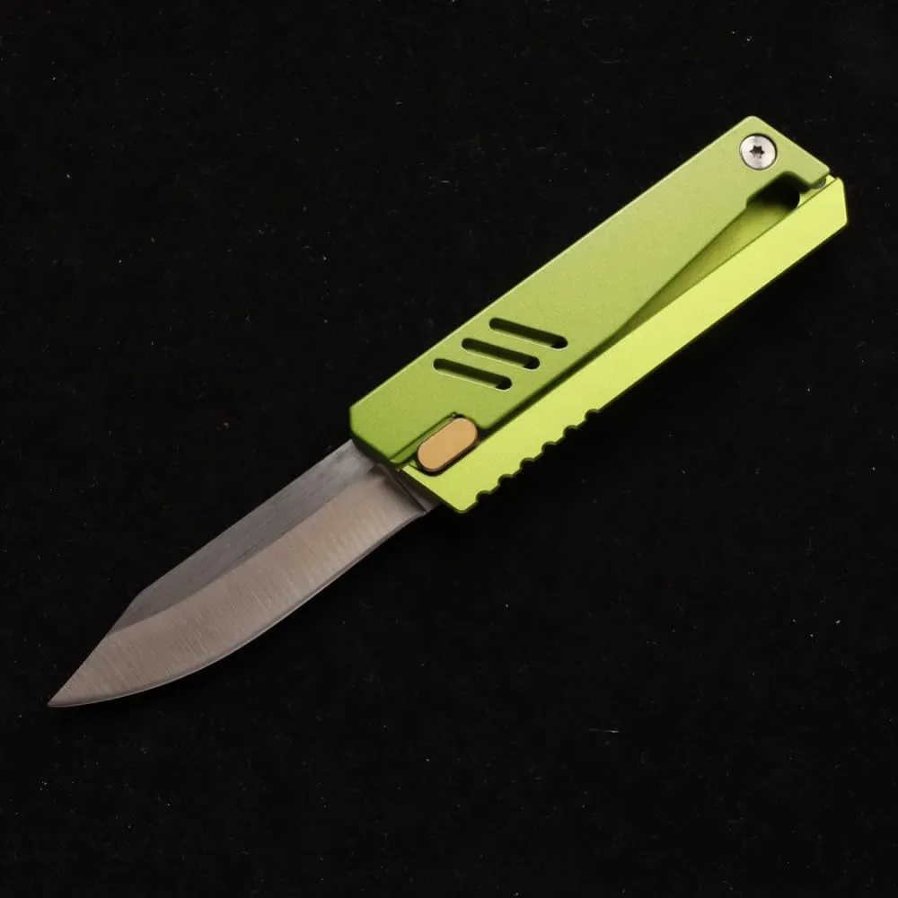 MASALONG Survival Camping D2 Folding Knife, Outdoor EDC Tactical Knife knife (green)