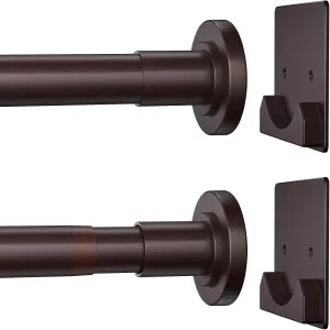 Matte Bronze Shower Curtain Rod,1 Inch Diameter Stainless Steel Adjustable Spring Tension Rods 32 to 92",with Holders,Anti-Slip,Curtain Rods No Drilling(1 Pack)