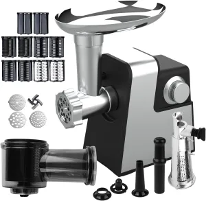 Meat Grinder Electric, 9 in1 Meat Grinder for Home Use, 800W Stainless Steel Meat Grinder Electric, Heavy Duty Meat Mincer Machine Sausage Maker, for Home Kitchen Use
