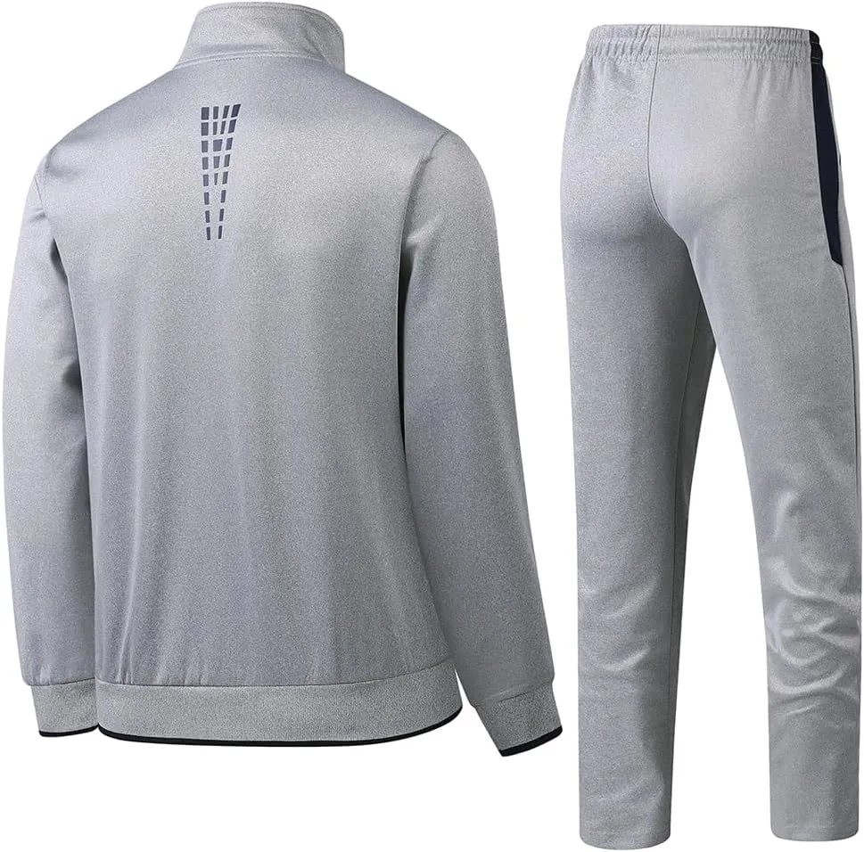 Men's Casual Athletic Tracksuit Long Sleeve Sweatsuit Set Full Zip Running Jacket and Pants 2 Piece Outfits