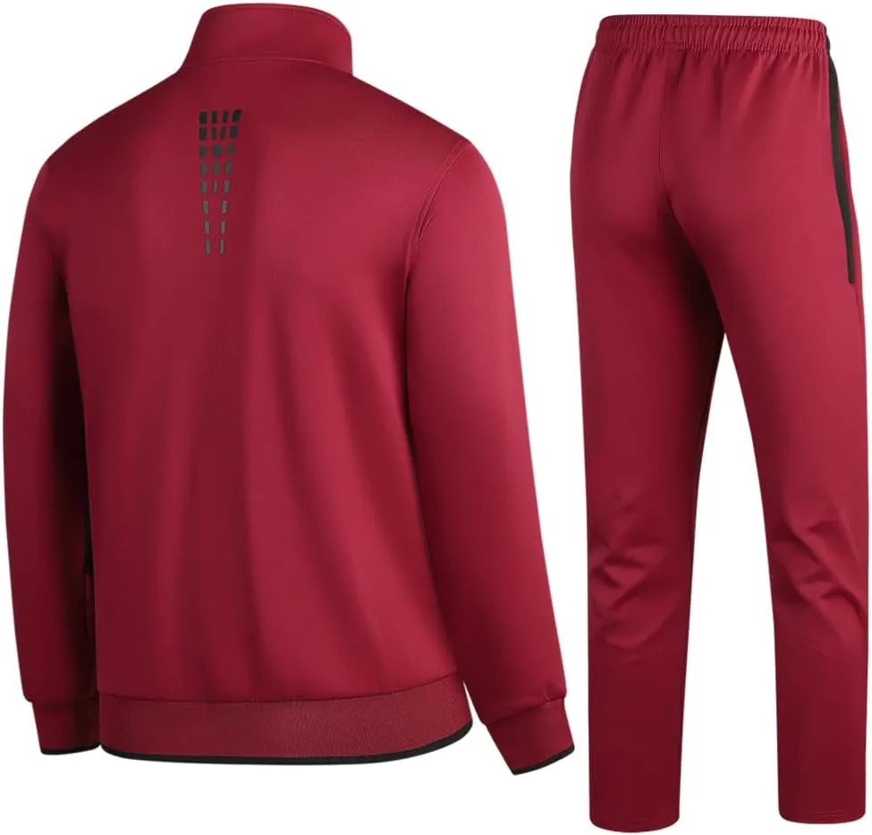 Men's Casual Athletic Tracksuit Long Sleeve Sweatsuit Set Full Zip Running Jacket and Pants 2 Piece Outfits