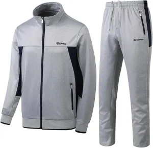 Men's Casual Athletic Tracksuit Long Sleeve Sweatsuit Set Full Zip Running Jacket and Pants 2 Piece Outfits