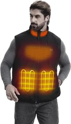 Men's Heated Vests with battery pack 7.4V included, electric heated golf vest heating men for Travel Hiking Running