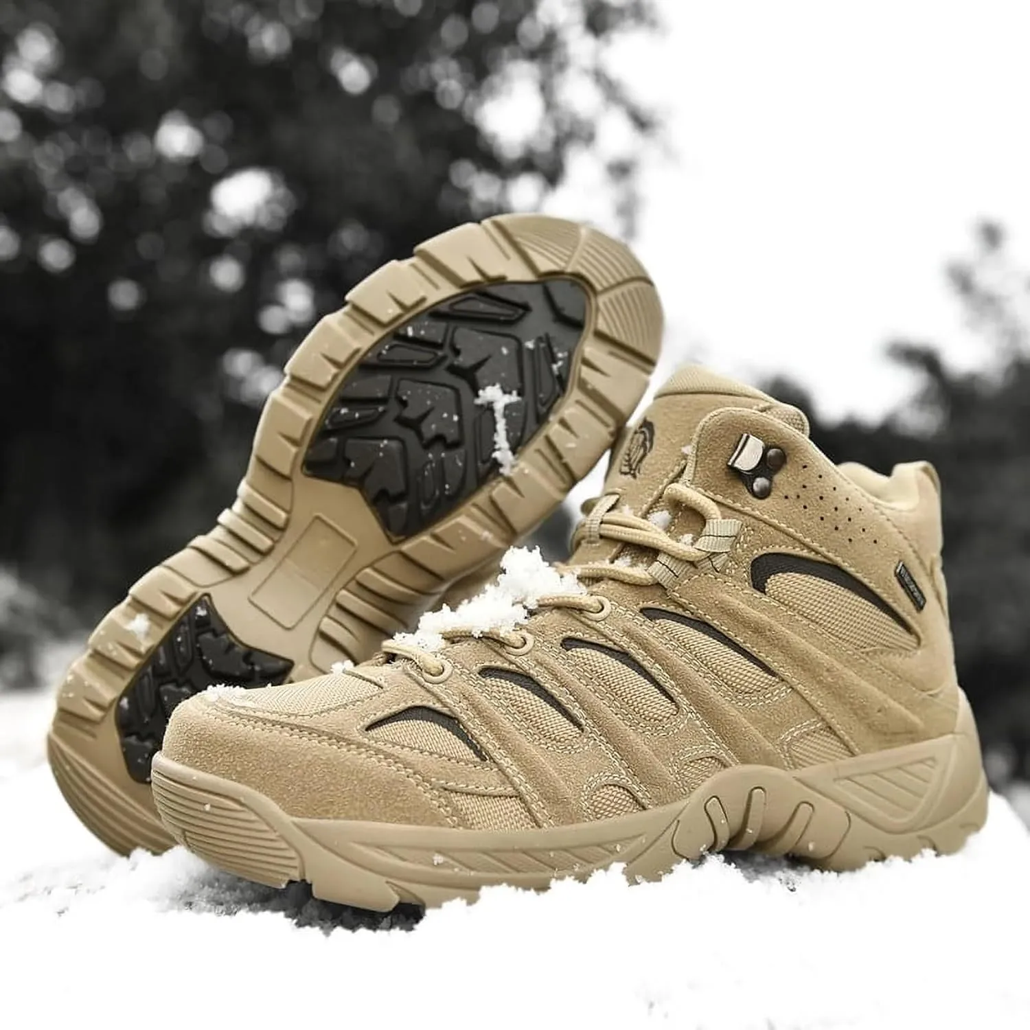 Men's Hiking Boots Lightweight Mid Ankle Trekking Trails Waterproof Boots Work Shoes