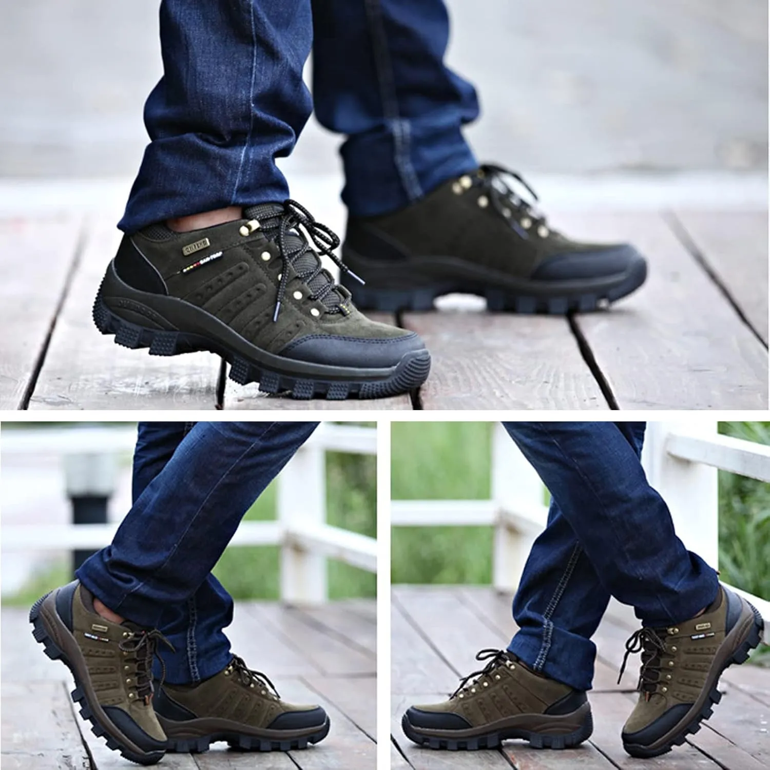 Mens Low Rise Trekking Hiking Shoes, Lightweight Outdoor Travelling Camping Climbing Shoes, Lace-Up Sports Trainers