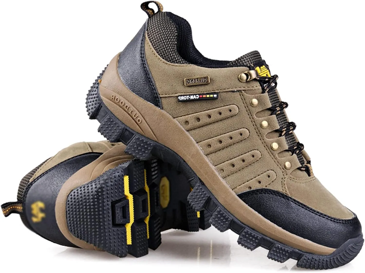 Mens Low Rise Trekking Hiking Shoes, Lightweight Outdoor Travelling Camping Climbing Shoes, Lace-Up Sports Trainers