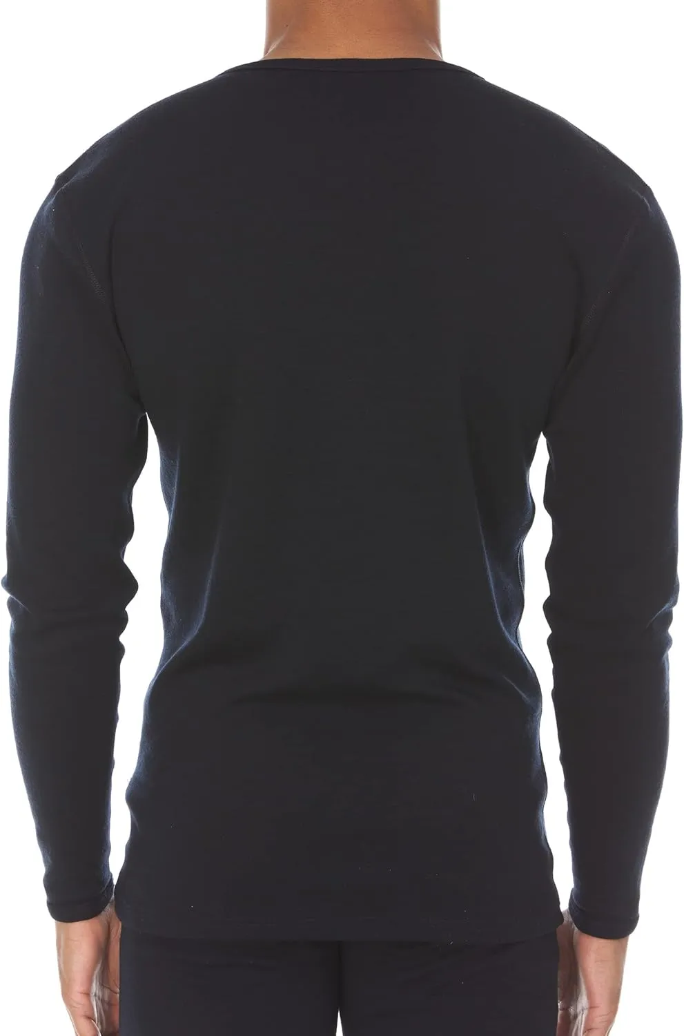 Men's Midweight 100% Merino Wool Crew Long Sleeve Shirt - Anti Odor - Hiking Base Layer - Active Wear Undershirt