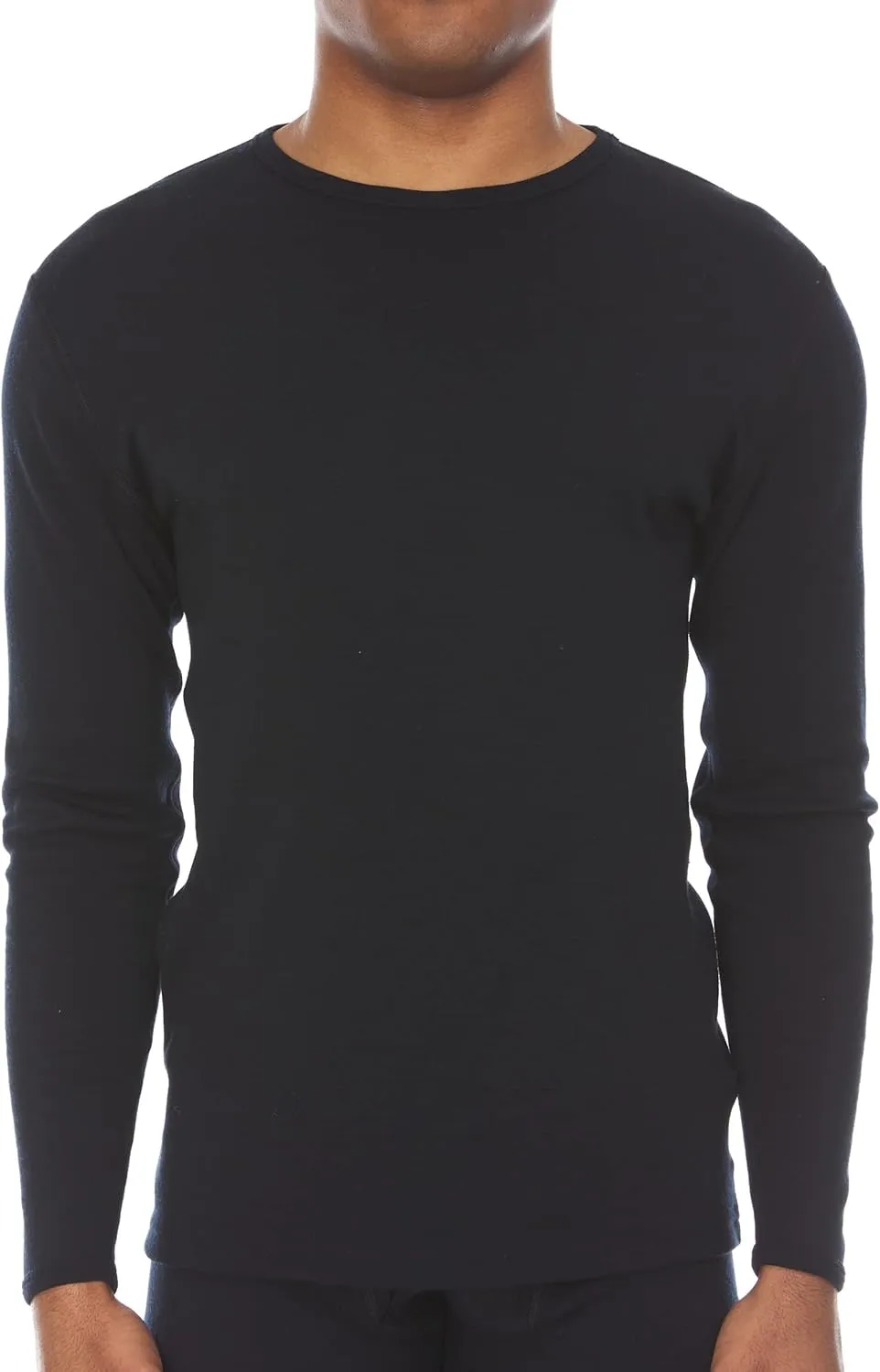 Men's Midweight 100% Merino Wool Crew Long Sleeve Shirt - Anti Odor - Hiking Base Layer - Active Wear Undershirt