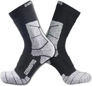 Mens Moisture Wicking Crew Compression Hiking Work Boot Socks w/Anti-Fatigue Germanium Infused   Coolmax Fiber 1/2 Pk