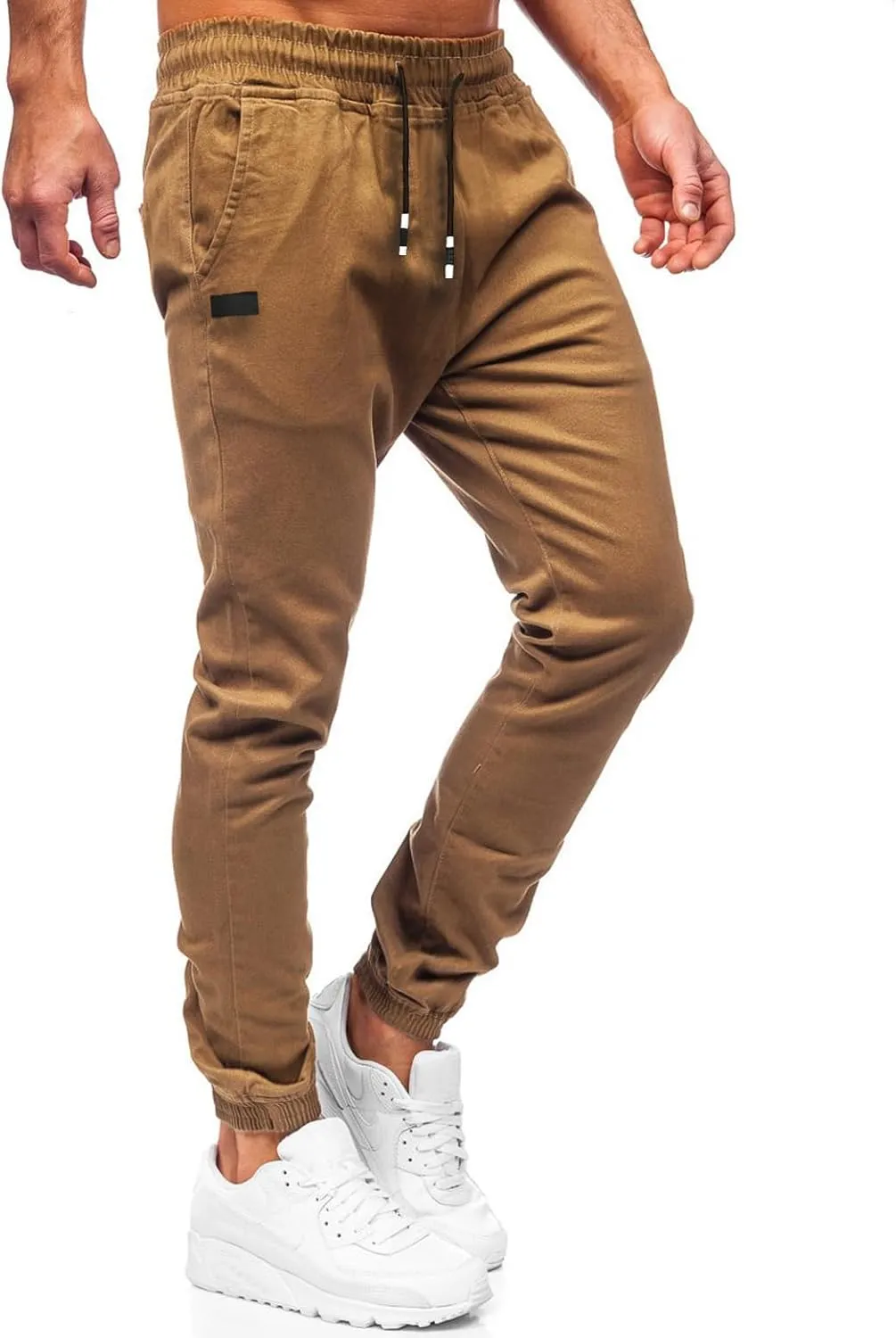 Men's Outdoor Jogging Casual Pants Slim Cargo Workout for Running Sweatpants Hiking