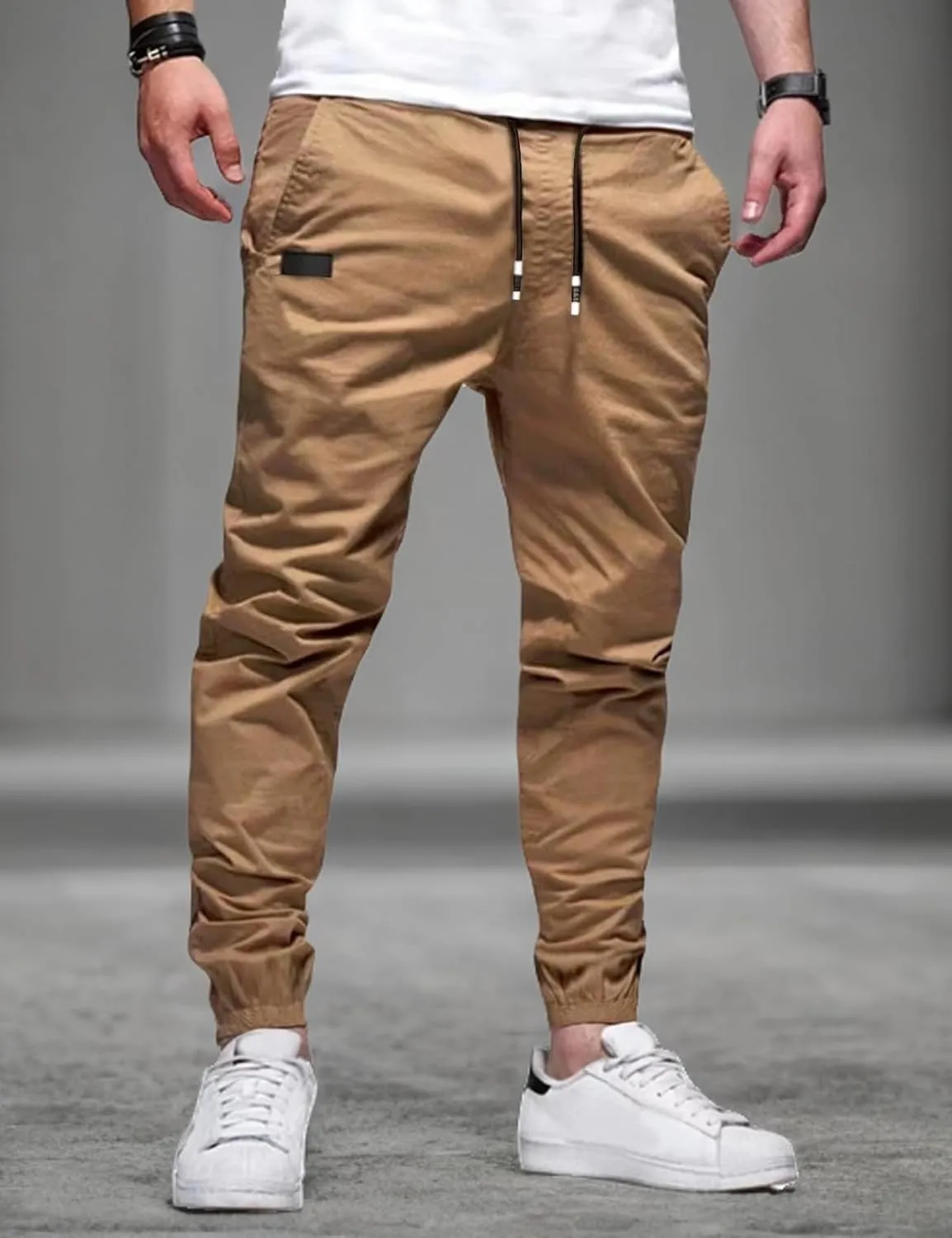 Men's Outdoor Jogging Casual Pants Slim Cargo Workout for Running Sweatpants Hiking