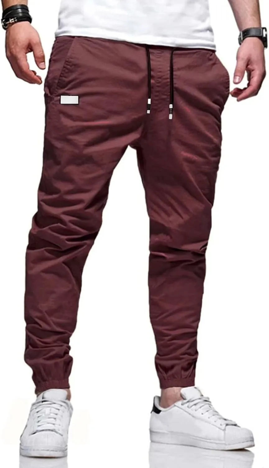 Men's Outdoor Jogging Casual Pants Slim Cargo Workout for Running Sweatpants Hiking