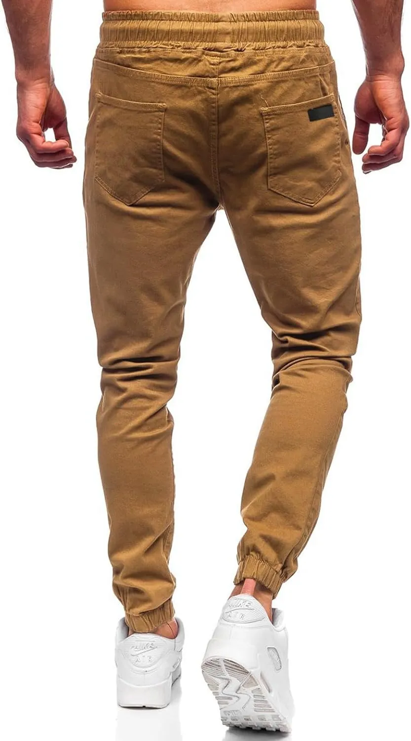 Men's Outdoor Jogging Casual Pants Slim Cargo Workout for Running Sweatpants Hiking