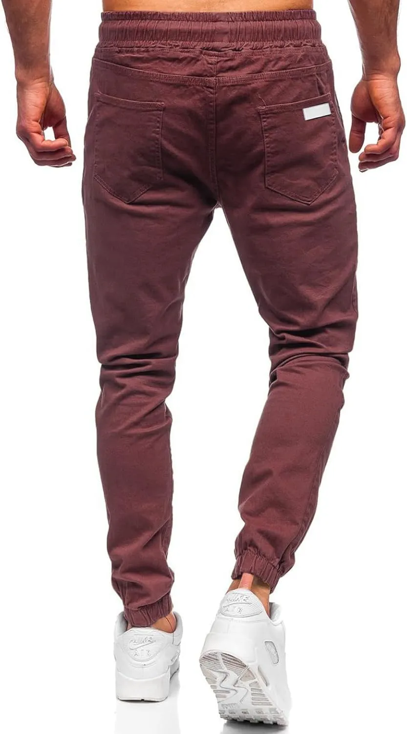 Men's Outdoor Jogging Casual Pants Slim Cargo Workout for Running Sweatpants Hiking