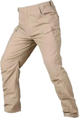 Men's Outdoor Tactical Trousers Water-Repellent Rip-Stop Hiking Work Cargo Combat Pants with Pockets
