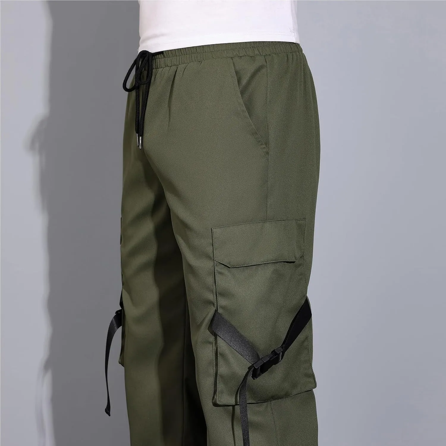 Mens Pants with Pocket Cargo Drawstring Casual Athletic Sports Trendy Joggers Running Workout Relaxed Fit Pants