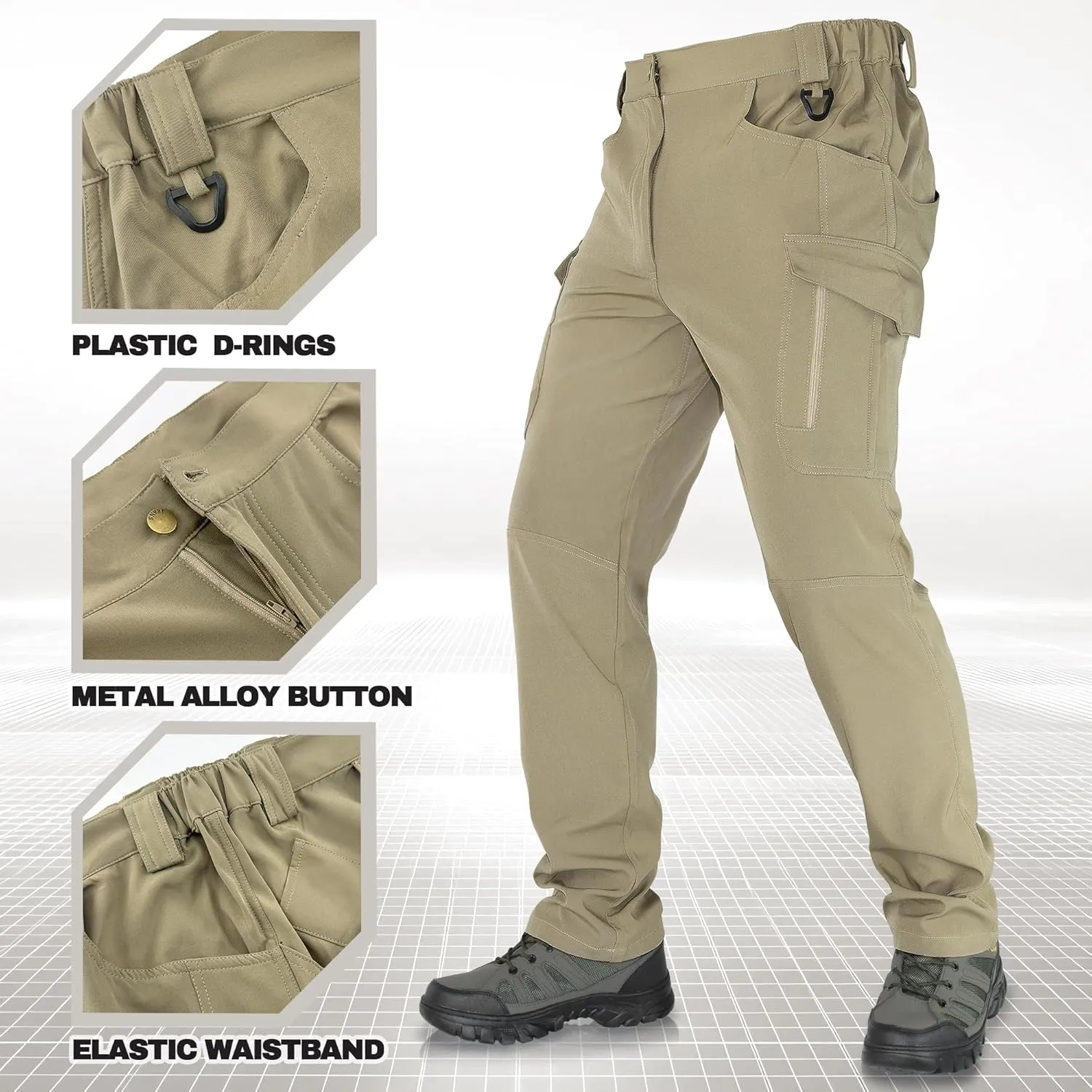 Men's Tactical Pants Durable Cargo Work Pants with Stretch Fabric,EDC Hiking Pants, Outdoor Hunting Appare
