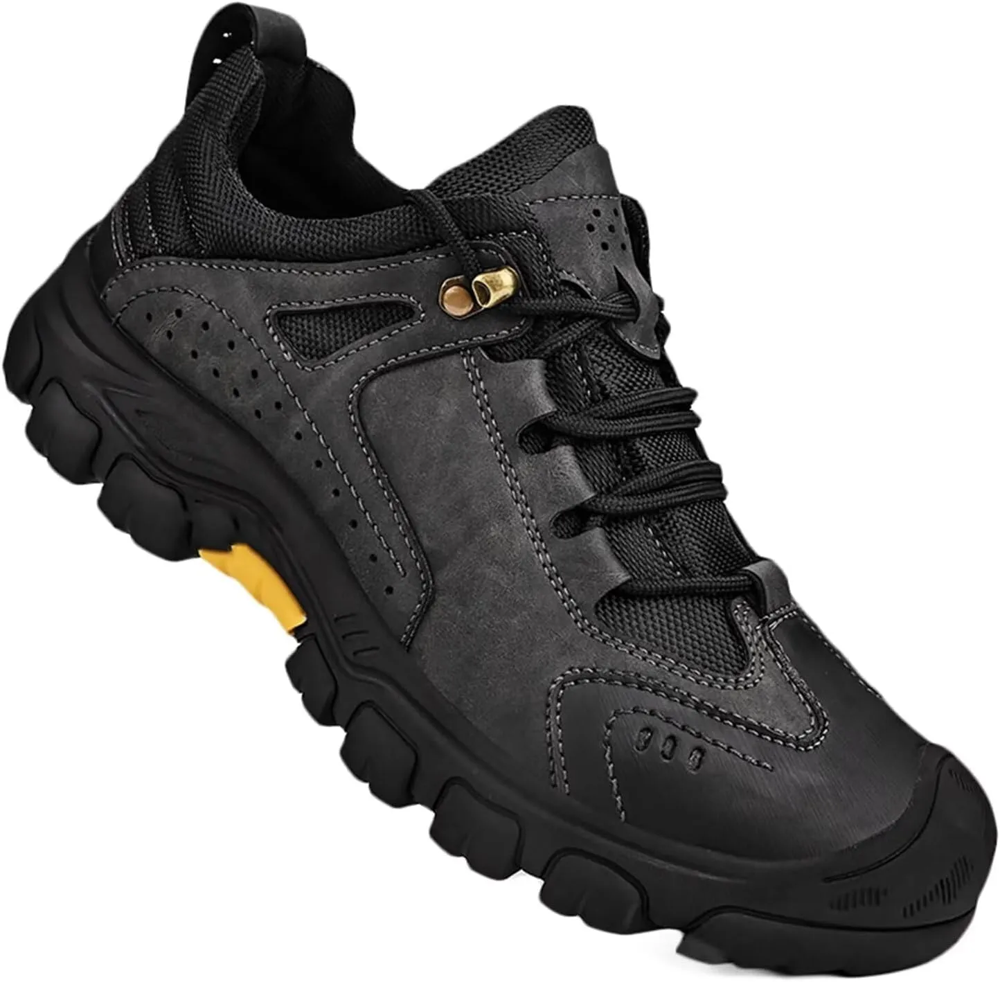 Mens Walking Shoes Leather Trekking Shoes for Autumn,Spring,Camping & Hiking